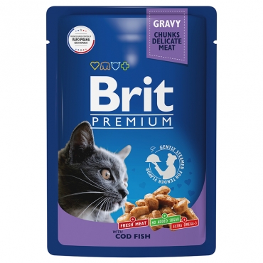 Brit Premium Пауч для взрослых кошек треска в соусе