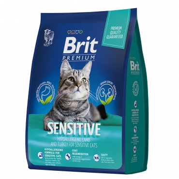 Brit Premium Cat Sensitive с курицей и бараниной для кошек с чувствительным пищеварением