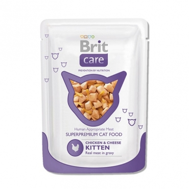 Пауч Brit Care Cat с курицей и сыром Kitten